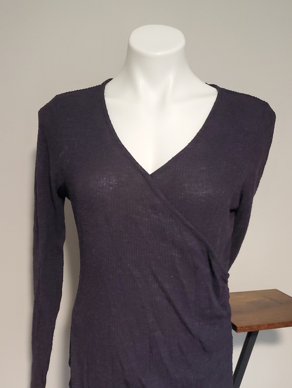Rock & Republic Plum Wrap-Style Long Sleeve Top